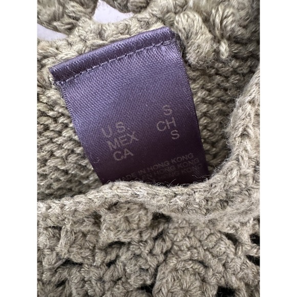 Liz Claiborne Green Crochet Knit Sweater Size Small Cottagecore Preppy Stylish - Picture 7 of 9